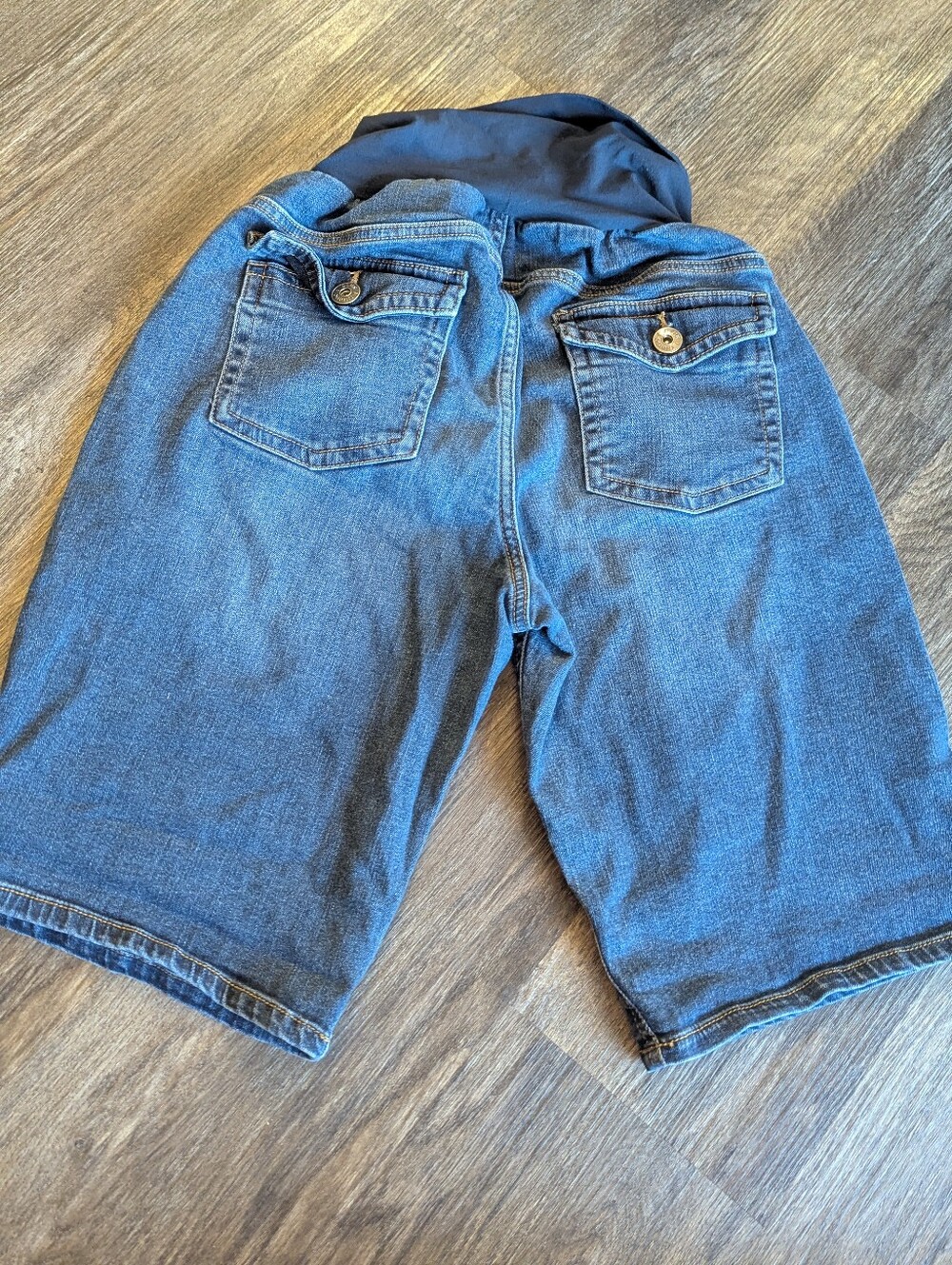 Indigo Blue Maternity Shorts Size Large Full Panel Support